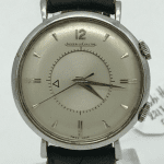 Jaeger-LeCoultre montre mécanique cadran argent bracelet noir cuir