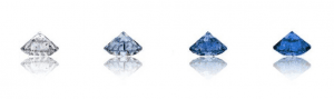 Graduations de teinte diamants incolore à bleu intense taille brillant