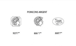 Trois poinçons argent tête d'aigle 925 800 milièmes poinçonnage bijoux