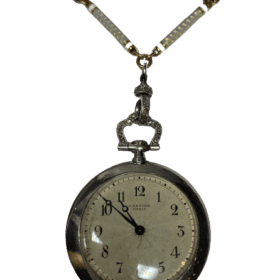 Montre Broche Gousset Cartier Or Platine Email Diamants — photo 12