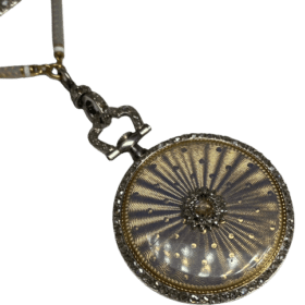 Montre Broche Gousset Cartier Or Platine Email Diamants — photo 5