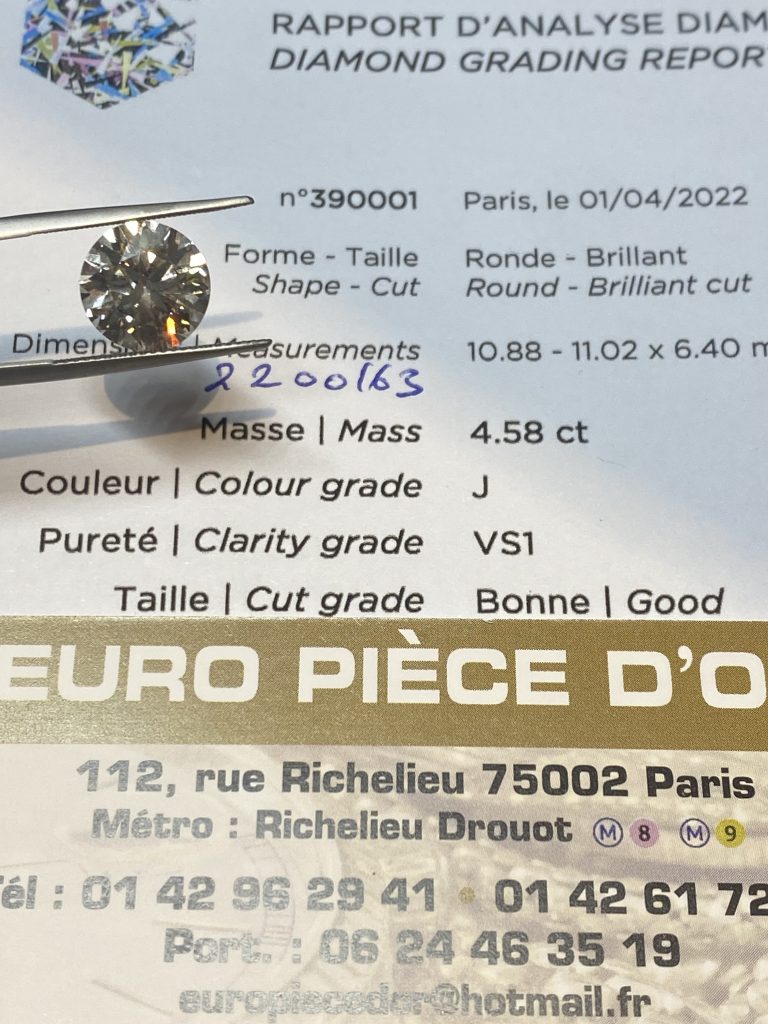 Vendre un diamant sans certificat sur Paris