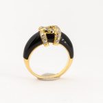 BAGUE CARTIER VINTAGE OR 18K DIAMANTS ONYX — photo 3