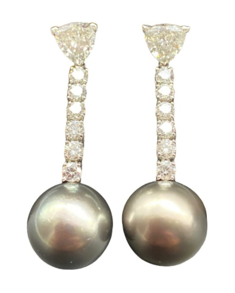 Boucles d'oreilles en diamants trillons 1 carat