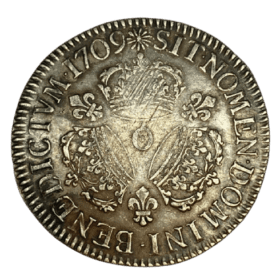 ECU ARGENT AUX 3 COURONNES LOUIS XIV 1709O — photo 2