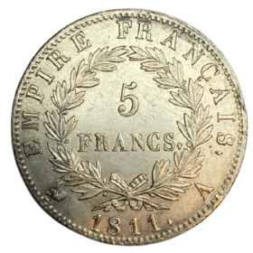 ECU 5 FRANCS ARGENT NAPOLEON 1811A — photo 1