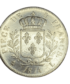 ECU 5 FRANCS ARGENT LOUIS XVIII 1814L