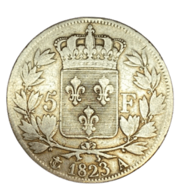 ECU 5 FRANCS ARGENT LOUIS XVIII 1823A — photo 2