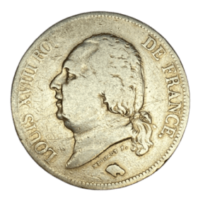 ECU 5 FRANCS ARGENT LOUIS XVIII 1823A — photo 1