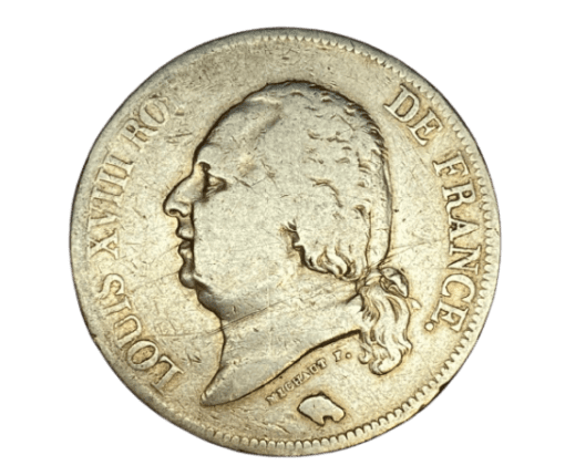 ECU 5 FRANCS ARGENT LOUIS XVIII 1823A