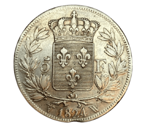 ECU 5 FRANCS ARGENT LOUIS XVIII 1824W