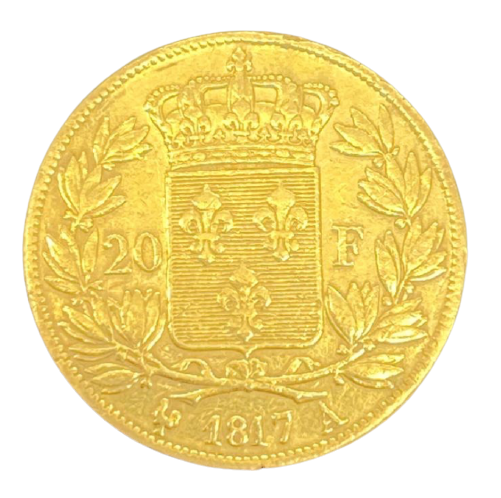 20 FRANCS OR LOUIS XVIII ROI DE FRANCE 1817 A