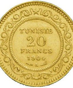20 Francs Tunisien 6,45g or 900/1000 diamètre 21,2mm
