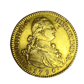 2 ESCUDOS OR CHARLES IV 1790 MF (ESPAGNE) — photo 1