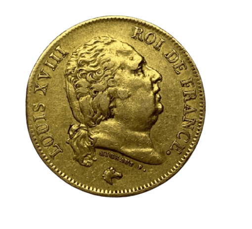 40 FRANCS OR LOUIS XVIII 1818 W