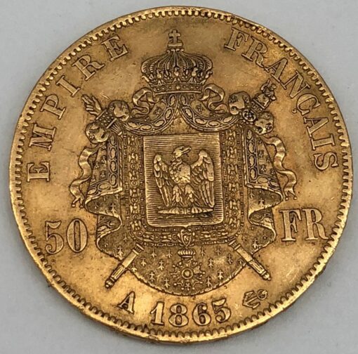 50 francs or Napoleon Or 1865 A