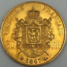 50 francs or Napoleon laurée 1867 BB — photo 2