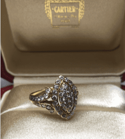 Bague Cartier «marquise» en or jaune 18K et diamants — photo 2