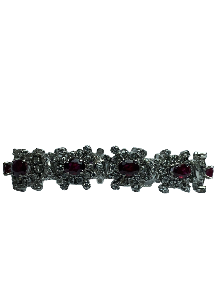 Bracelet Or 18K 38grs diamants et grenats
