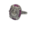 Bague art deco diamant rubis et platine