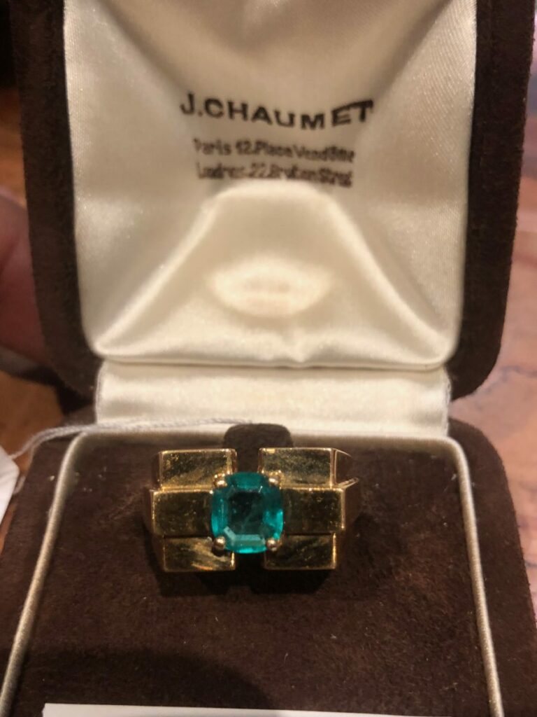 Bague Chaumet or jaune 18k Emmraude achat or