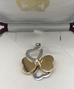 pendentif Cartier trèfle or et 2 diamants