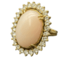 BAGUE OR 18K DIAMANTS CABOCHON