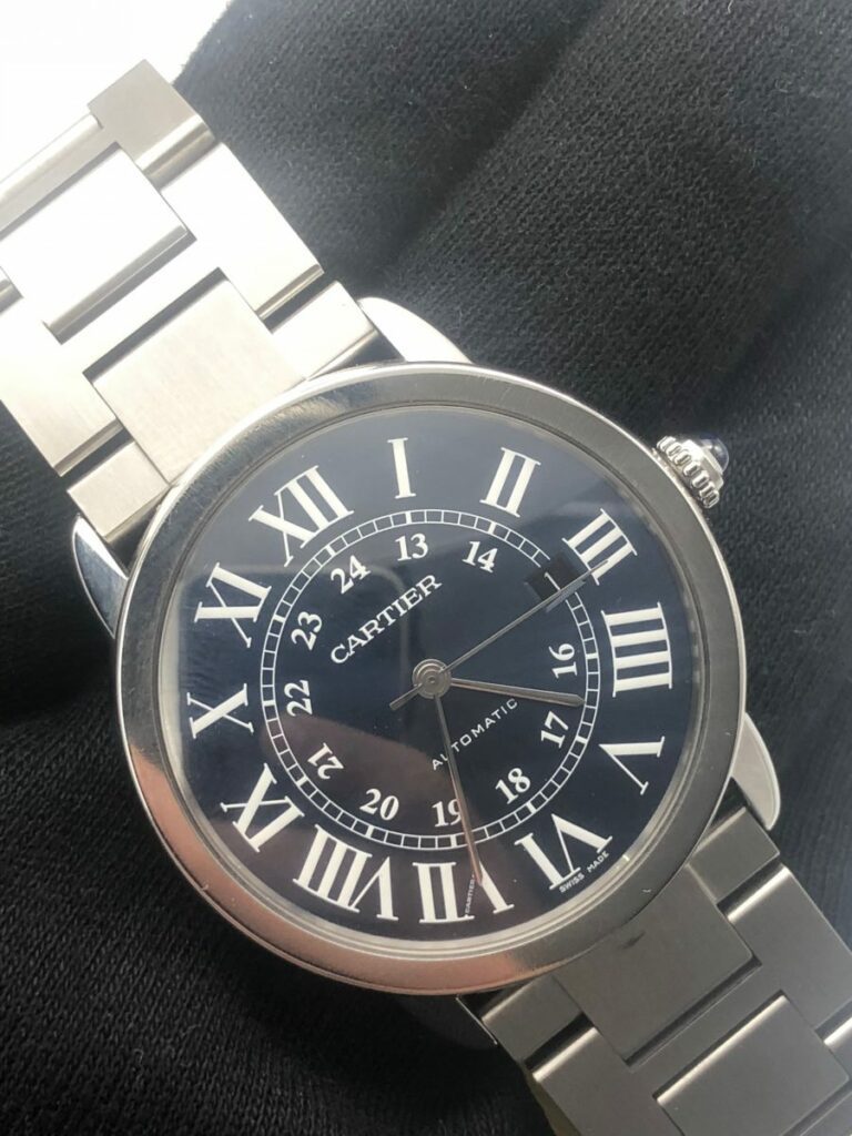 Cartier Ronde Solo Croisiere Bleu ref 3802 Wsrn0023 Achat Or