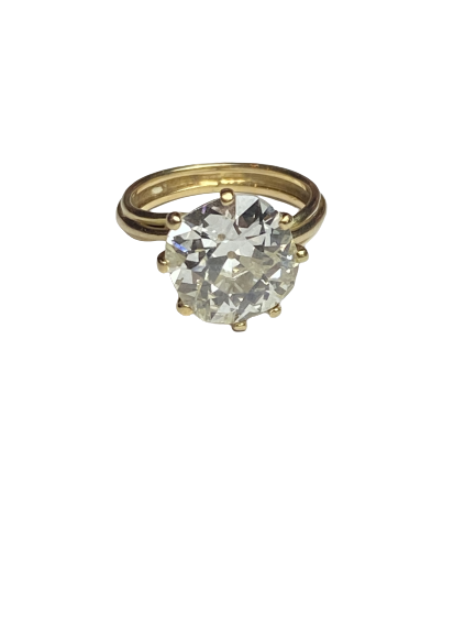 Bague solitaire 4,57 carats taille ancienne