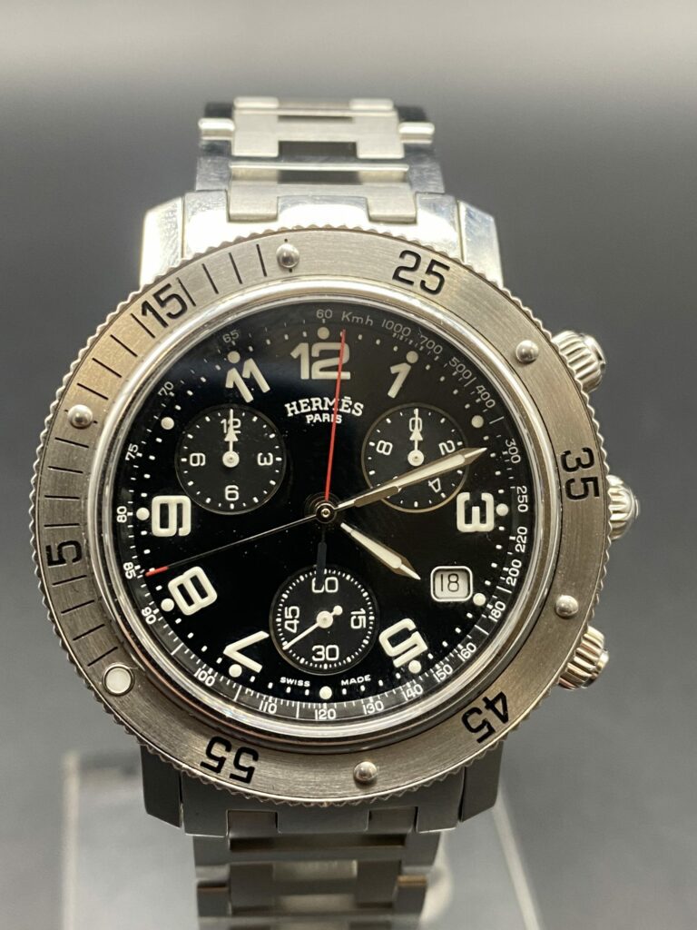 Hermes Clipper Watch Black ref Cl2.910