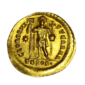 PIÈCE D'OR BYZANTINE SOLIDUS DE JUSTINIEN 1ER — photo 2