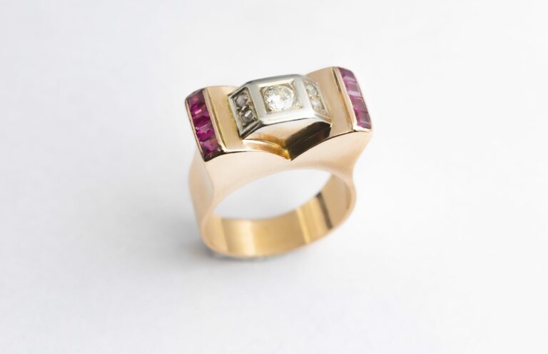 BAGUE TANK OR JAUNE DIAMANTS