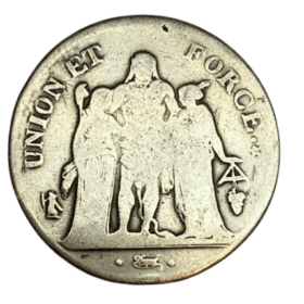 ECU 5 FRANCS ARGENT L'AN 11 Q — photo 2