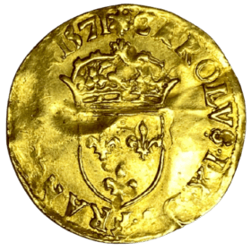 MONNAIE ROYALE ECU D'OR (CHARLES IX) 1571 F — photo 1