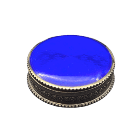 BOITE TABATIERE VERMEIL EMAILLÉE BLEUE — photo 1