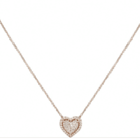 Collier or 14K coeur diamants — photo 1