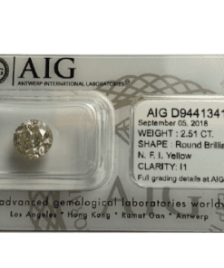 Diamant 2,51 cts avec certificat (P1 / YELLOW)