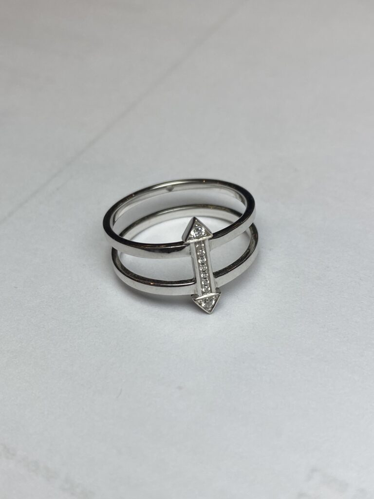 Bague Fleche or 18k diamants