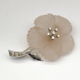 Broche en quartz rose et diamant — photo 1