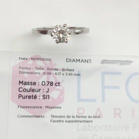 Bague avec diamant 0,78 ct certificat LFG — photo 5