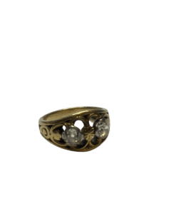 BAGUE OR DIMANTS 0,5 CARATS X2 TAILLE ANCIENNE