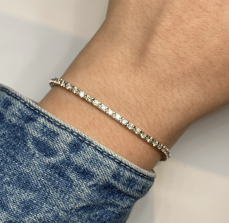 BRACELET RIVIERE OR BLANC 18K ET DIAMANTS ENV. 2,50 CTS