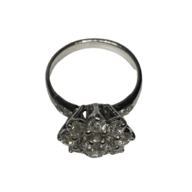BAGUE MARGUERITE PLATINE DIAMANTS — photo 4