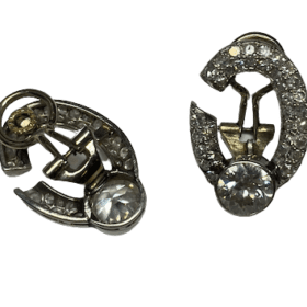 BOUCLES D'OREILLES OR BLANC 18K ET DIAMANTS DONT 1CT (x2) — photo 2