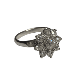 BAGUE MARGUERITE PLATINE DIAMANTS — photo 1