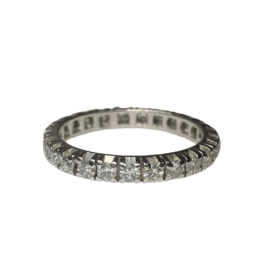 BAGUE ALLIANCE PLATINE DIAMANTS (T.57) — photo 1