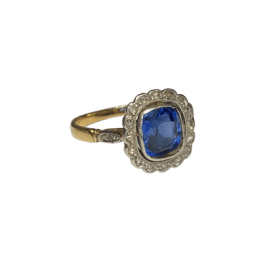 BAGUE ANCIENNE OR JAUNE 18K DIAMANTS SAPHIR (T.54) — photo 1