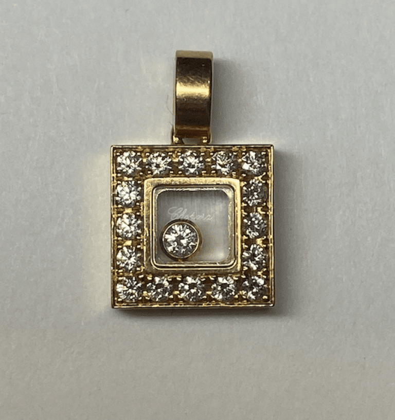PENDENTIF CHOPARD "HAPPY DIAMONDS" OR 18K DIAMANTS