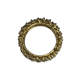 BAGUE ALLIANCE OR JAUNE 18K ET DIAMANTS MARQUISE (T.49) — photo 2