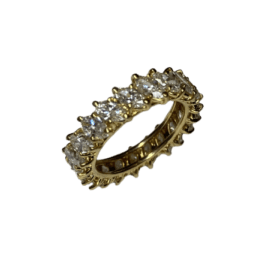 BAGUE ALLIANCE OR JAUNE 18K ET DIAMANTS MARQUISE (T.49) — photo 3
